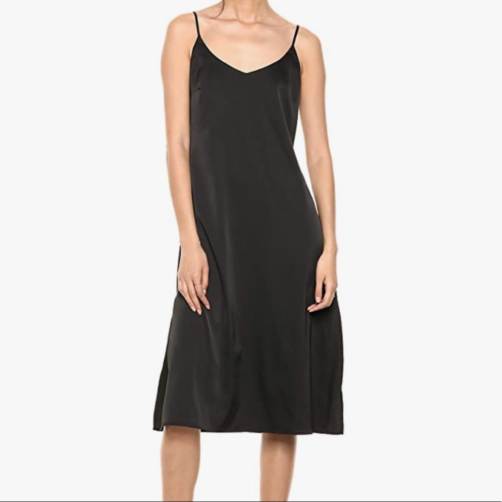 Silky V-Neck Midi Slip Dress